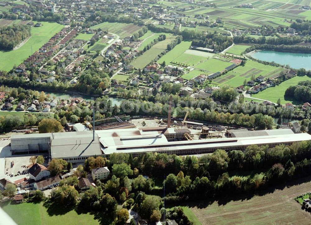 Aerial photograph Freilassing / Bayern - Stahlwerk Annahütte der Unternehmensgruppe MAX AICHER in Freilassing.