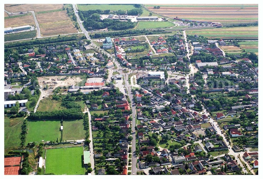 Aerial image Parndorf / Österreich - Blick auf 2460 Parndorf bei Wien nordöstlich des nationalparkes Neusiedler See