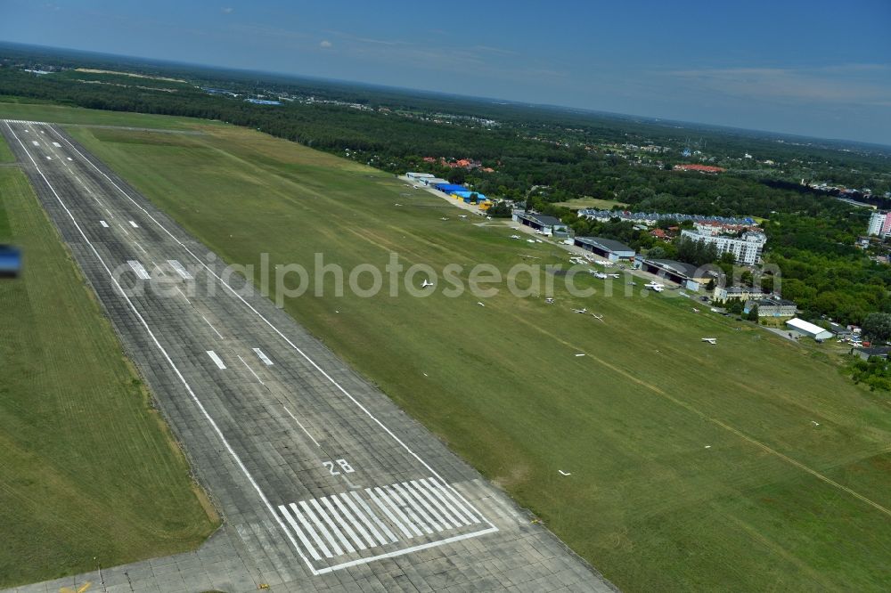 Aerial image Warschau Bemowo - Start and runway of the airport in Warsaw Babice Bemowo district of Warsaw in Poland