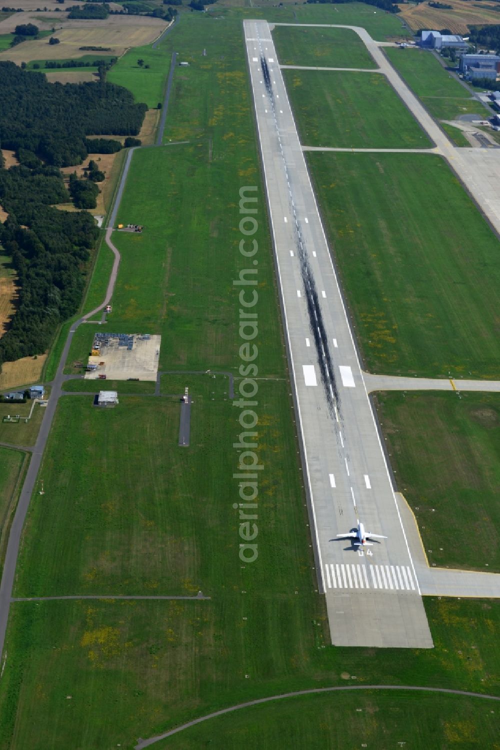 Dresden from above - View the international airport Dresden DRS