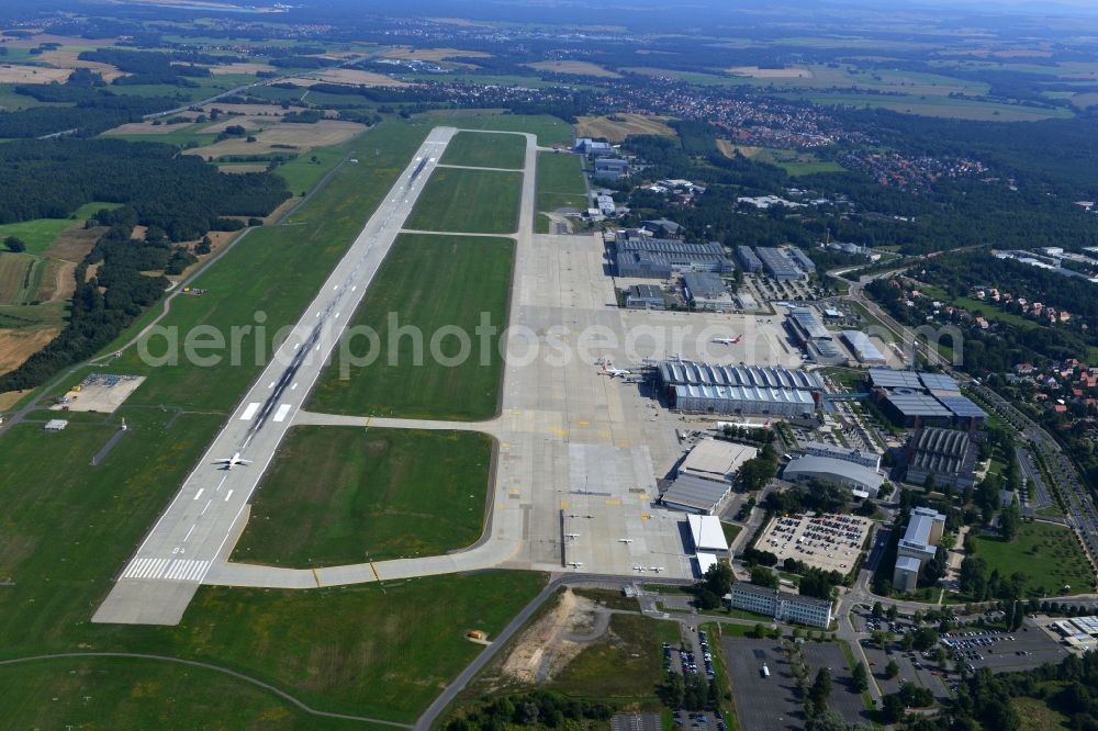 Dresden from above - View the international airport Dresden DRS