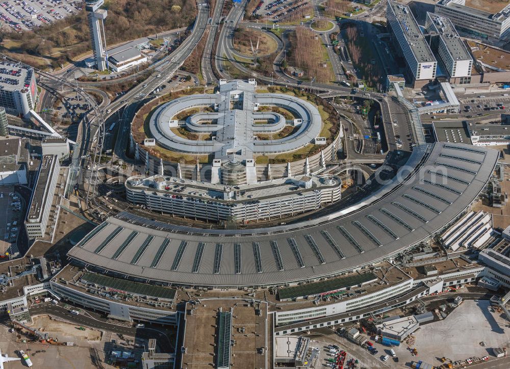 Düsseldorf from above - View to the Duesseldorf International Airport which is the main airport in Nothrhine Westfalia