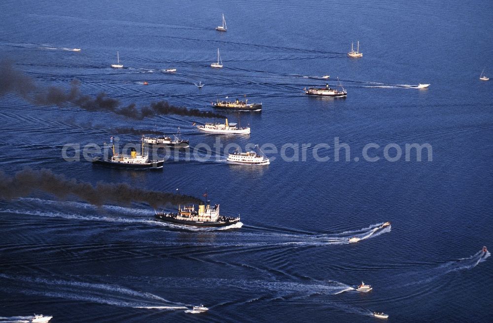 Glücksburg from above - Start to the steamboat running on the Flensburger Foerde in Gluecksburg in the federal state Schleswig-Holstein