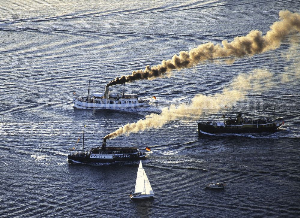 Aerial photograph Glücksburg - Start to the steamboat running on the Flensburger Foerde in Gluecksburg in the federal state Schleswig-Holstein