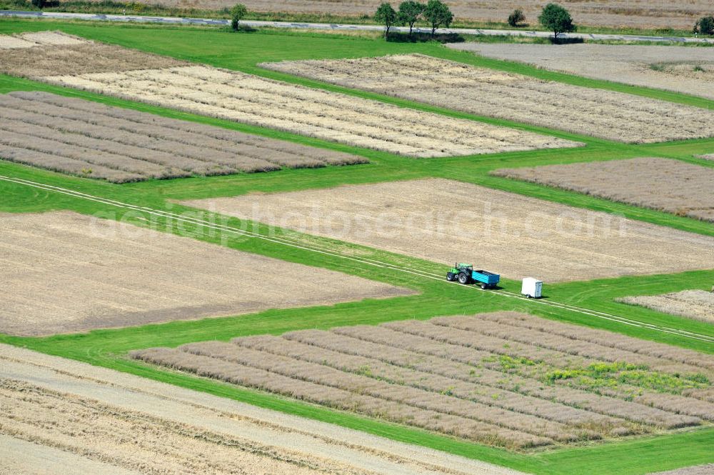 Aerial image Walkendorf - Blick auf landwirtschaftliche Versuchsfelder bei Walkendorf in Mecklenburg Vorpommern. Bearbeitet werden verschiedene Parzellen für Zulassungsversuche im Pflanzenschutzbereich (GEP-Versuche). View of agricultural experimental fields at Walkendorf.