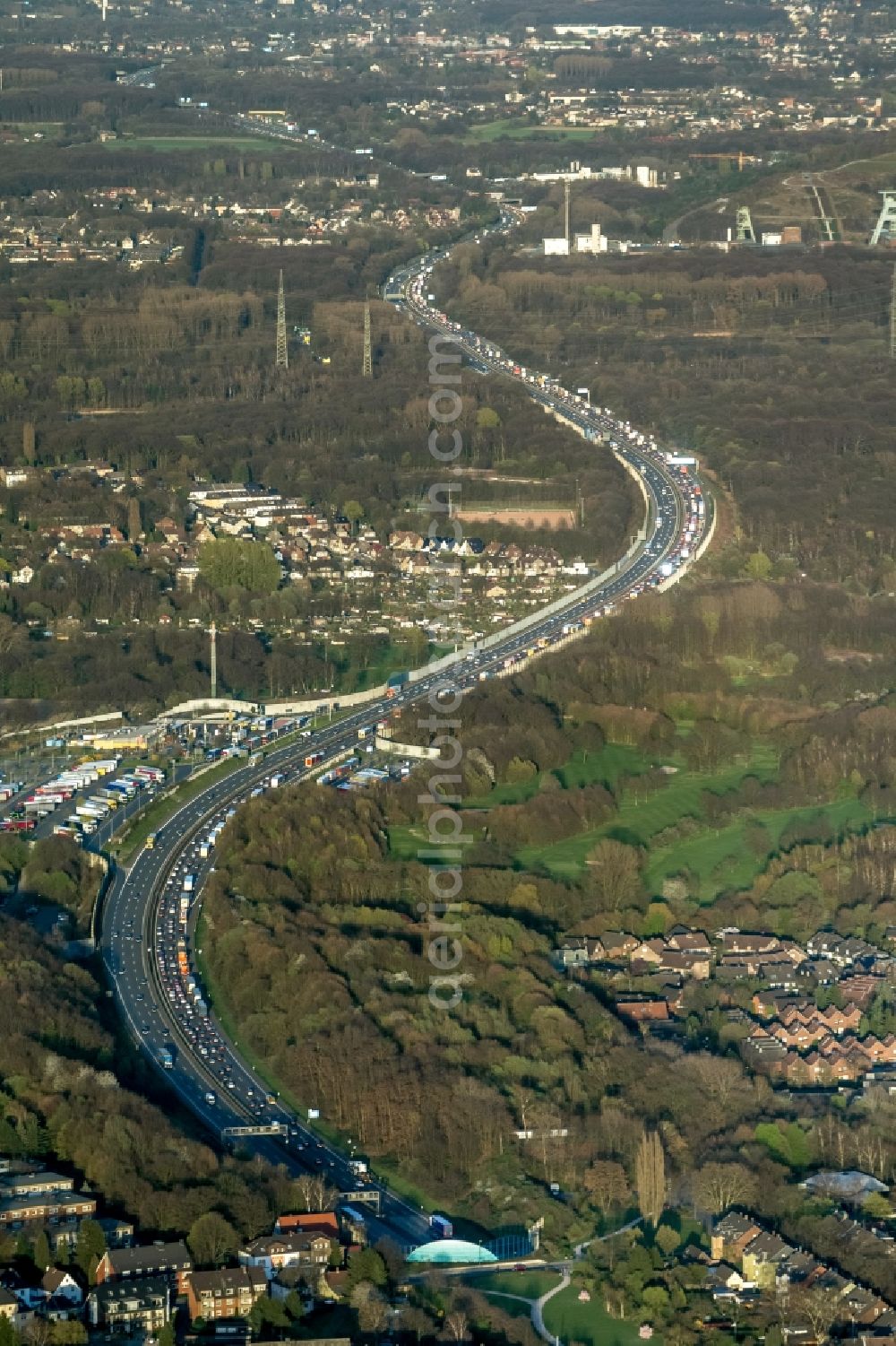 Aerial image Gelsenkirchen - View of an accumulation in Gelsenkirchen in the state of North Rhine-Westphalia