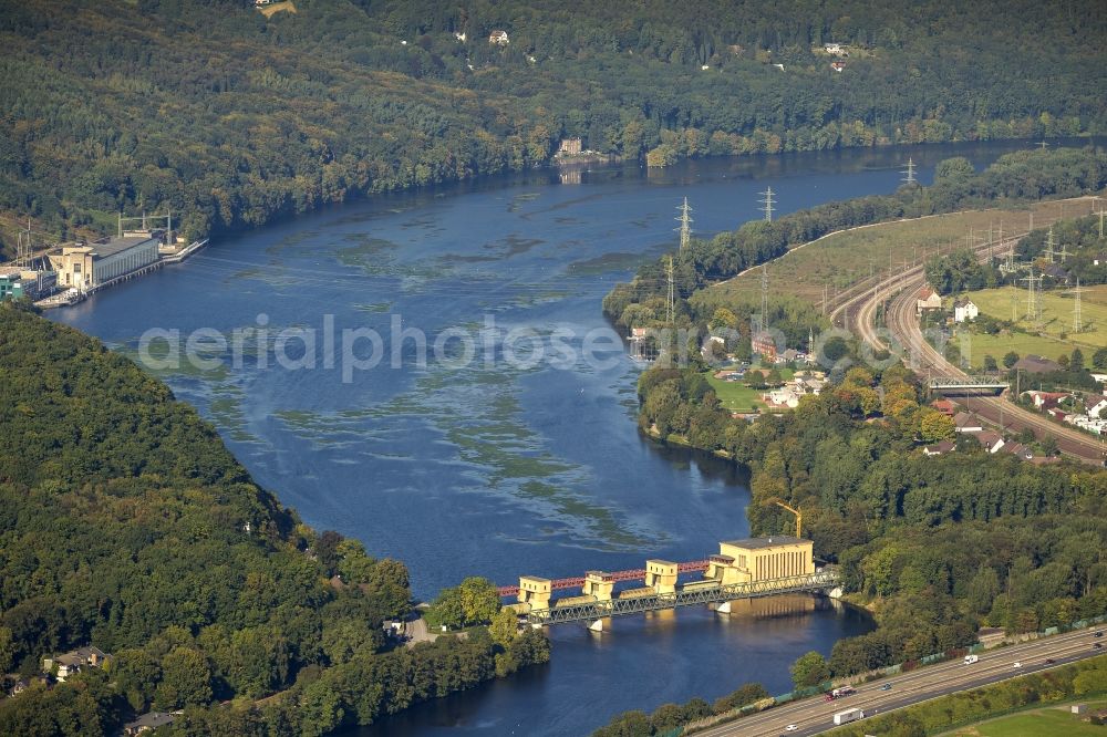 Aerial image Hagen - Dam at the Ruhr in Hagen in the Ruhr area in North Rhine-Westphalia