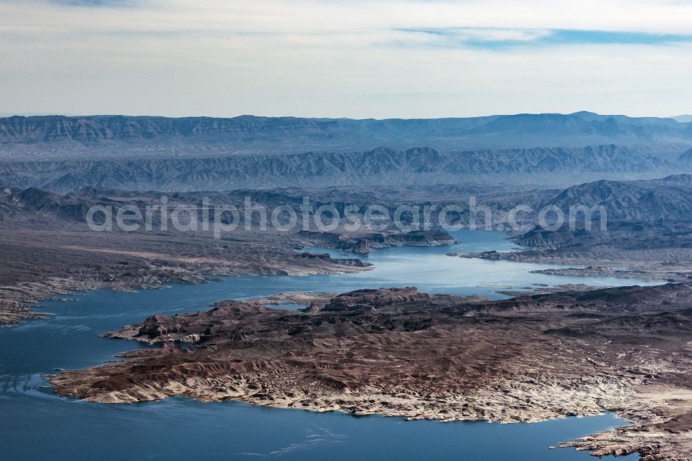 Echo Bay from above - Impoundment and shore areas at the lake Lake Mead in Echo Bay in Nevada, United States of America