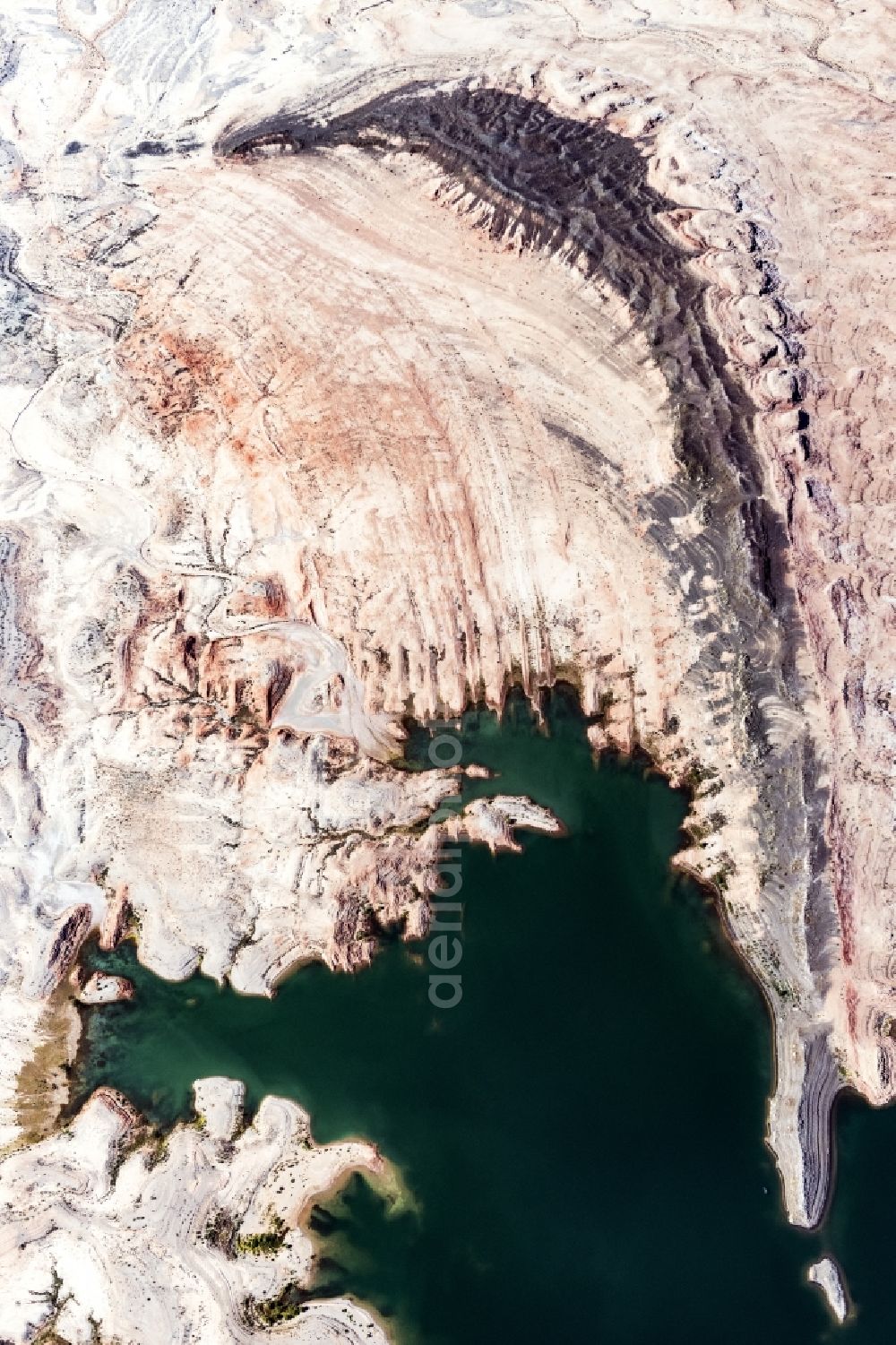 Echo Bay from above - Impoundment and shore areas at the lake Lake Mead in Echo Bay in Nevada, United States of America