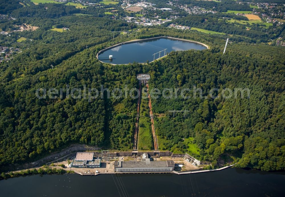 Herdecke from above - Impoundment and shore areas at the lake der Ruhr in Herdecke in the state North Rhine-Westphalia