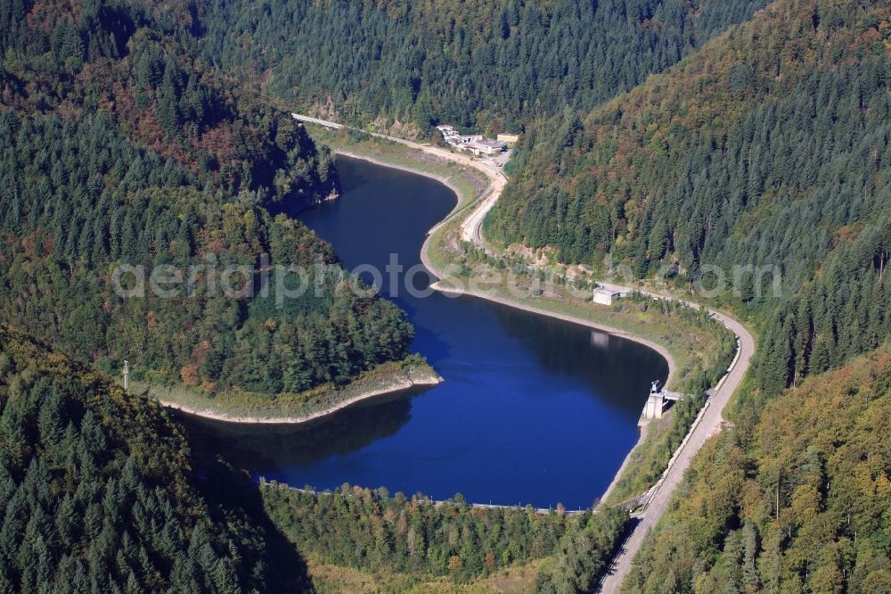 Aerial photograph Wehr - Impoundment and shore areas at the lake Wehratalbecken in Wehr in the state Baden-Wuerttemberg