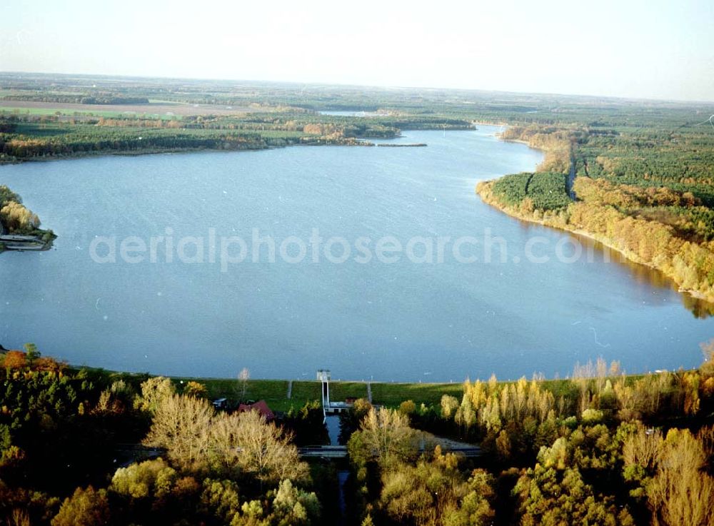 Aerial image Kyritz / BRB - Stausee bei Kyritz in Brandenburg.