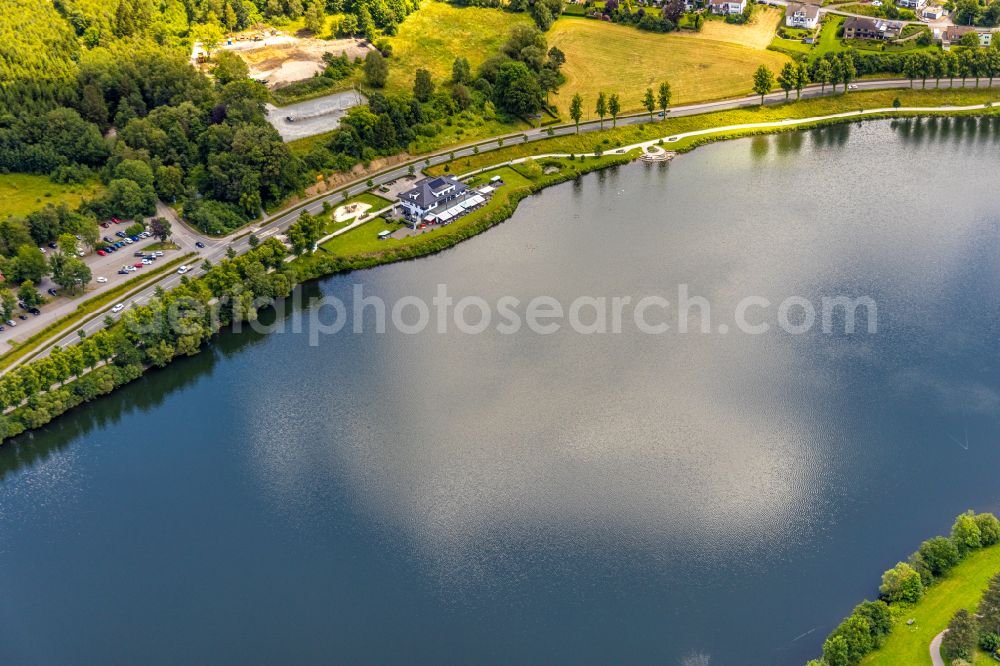 Aerial image Sundern (Sauerland) - Shore areas at the lake Sorpesee in Sundern (Sauerland) in the state North Rhine-Westphalia, Germany