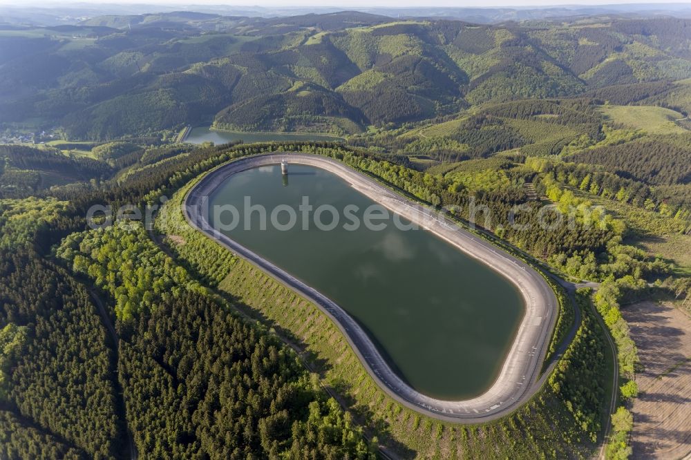 Finnentrop - Rönkhausen from above - The dam / reservoir / reservoirs Rönkhausen - Finnentrop