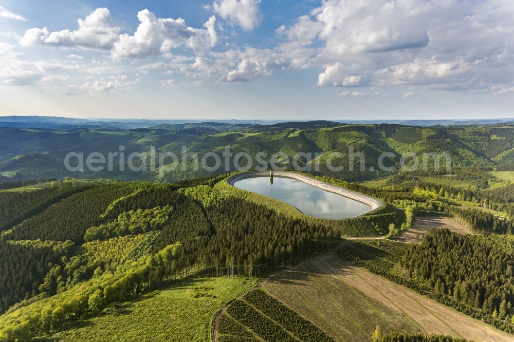 Aerial image Finnentrop - Rönkhausen - The dam / reservoir / reservoirs Rönkhausen - Finnentrop