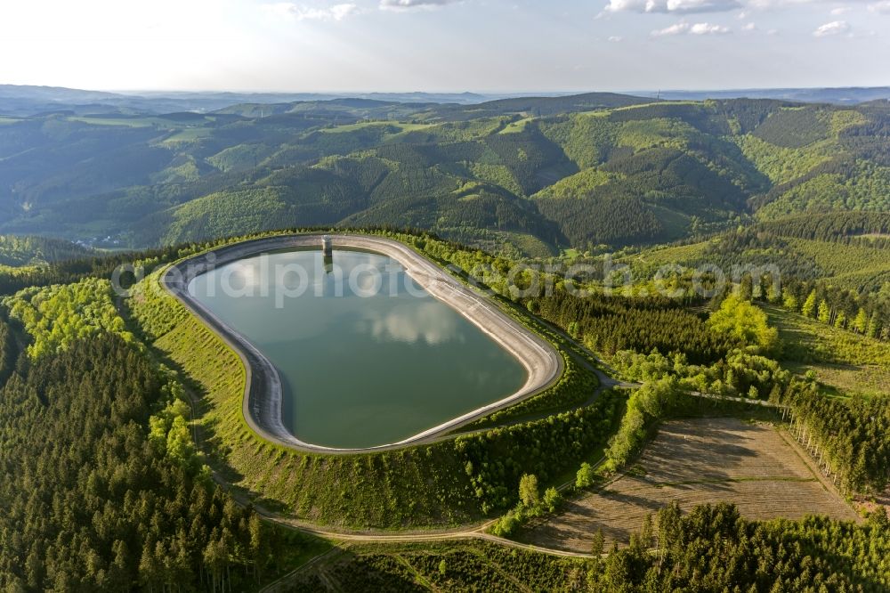 Finnentrop - Rönkhausen from above - The dam / reservoir / reservoirs Rönkhausen - Finnentrop