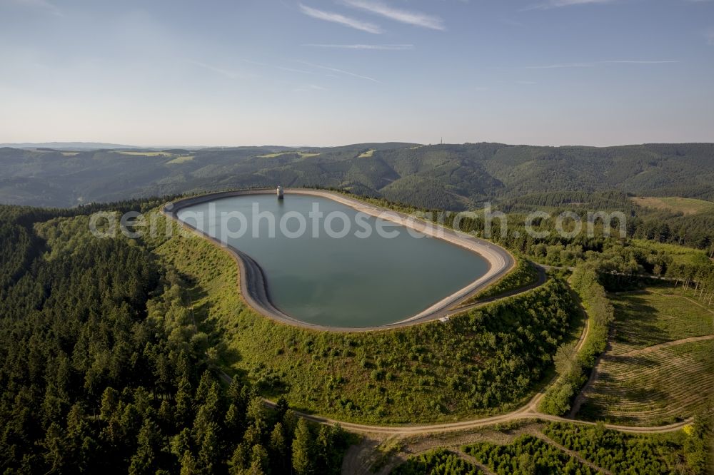 Finnentrop - Rönkhausen from the bird's eye view: The dam / reservoir / reservoirs Rönkhausen - Finnentrop