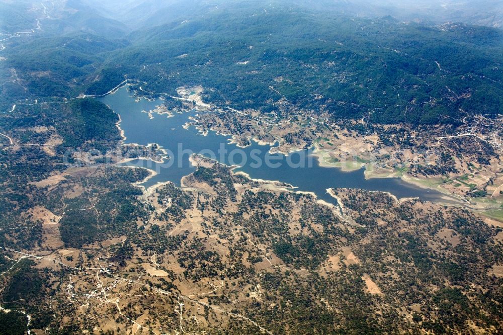 Aerial image Olukbasi - Stausee zur Trinkwasserversorgung bei Olukbasi in der Türkei.