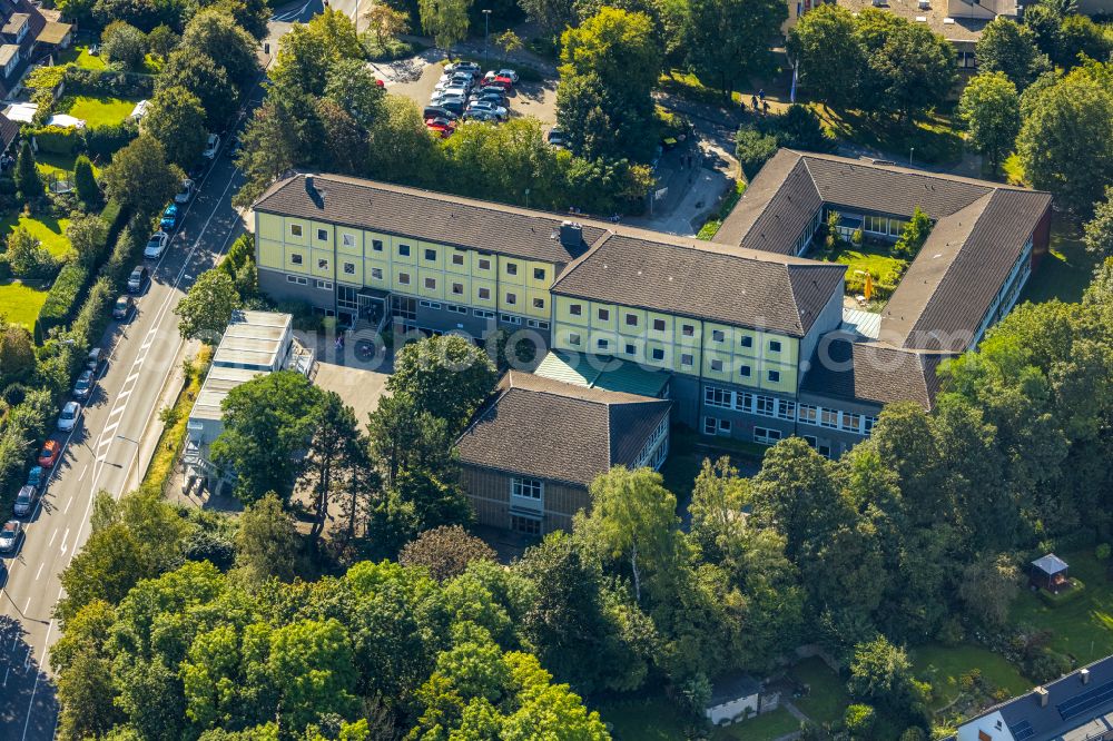 Schwelm from above - School building of the Dietrich-Bonhoeffer secondary school on Frankfurter Strasse in Schwelm in the state of North Rhine-Westphalia, Germany