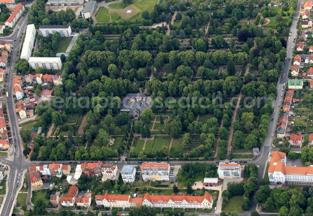 Aerial photograph Eisenach - Cemetery in Eisenach in Thuringia