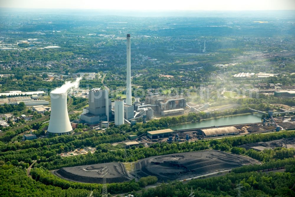 Recklinghausen from the bird's eye view: Steag CHP group power plant on the Rhine-Herne Canal Herne in the state of North Rhine-Westphalia