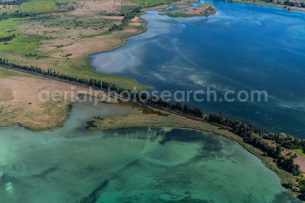 Reichenau from the bird's eye view: Bridge to the Island Reichenau on the Lake of Constance in Reichenau in the state Baden-Wuerttemberg