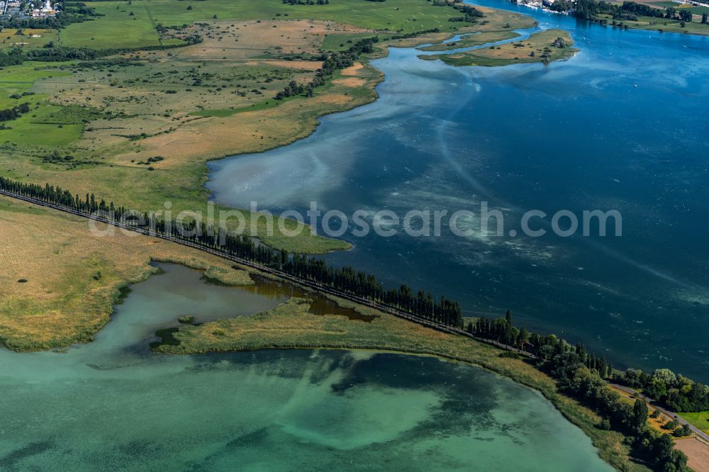 Aerial image Reichenau - Bridge to the Island Reichenau on the Lake of Constance in Reichenau in the state Baden-Wuerttemberg