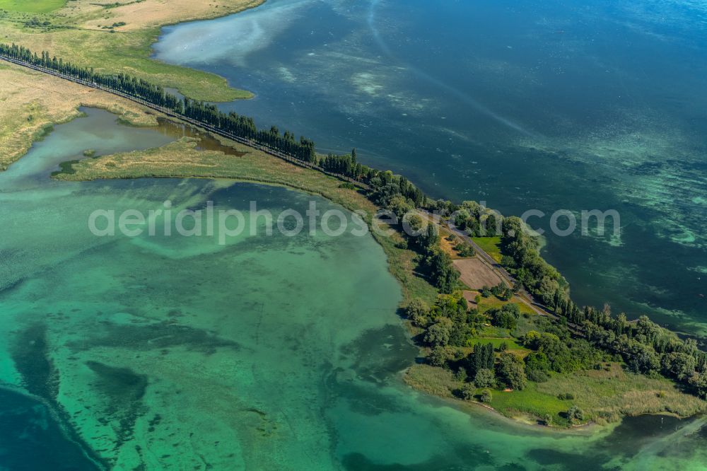 Aerial photograph Reichenau - Bridge to the Island Reichenau on the Lake of Constance in Reichenau in the state Baden-Wuerttemberg