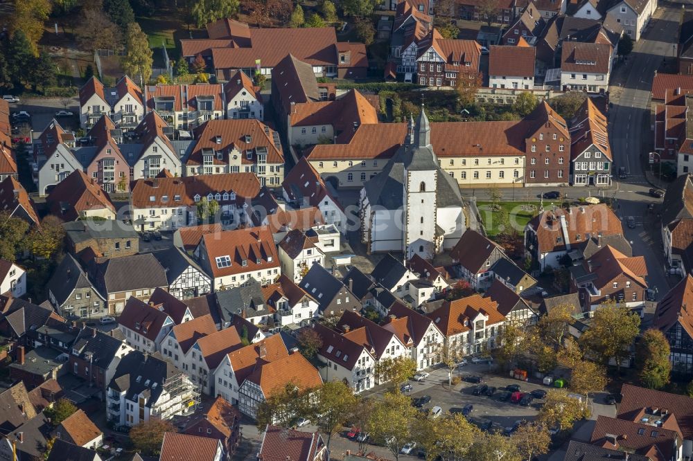 Aerial photograph Rheda-Wiedenbrück - St.Egidius Church and Franciscan Monastery Wiedenbrück Rheda-Wiedenbrück in the state of North Rhine-Westphalia