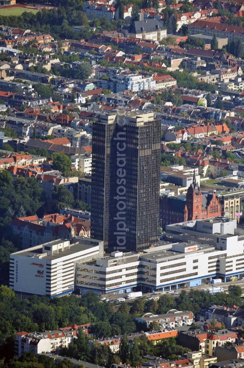 Aerial photograph Berlin - View of the Steglitzer Kreisel, a building complex with an office tower in Berlins district of Steglitz