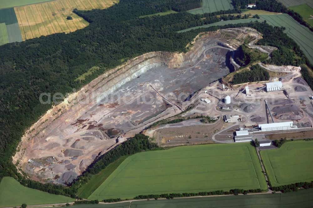 Großsteinbach from above - Quarry company ABC in Großsteinbach in Saxony