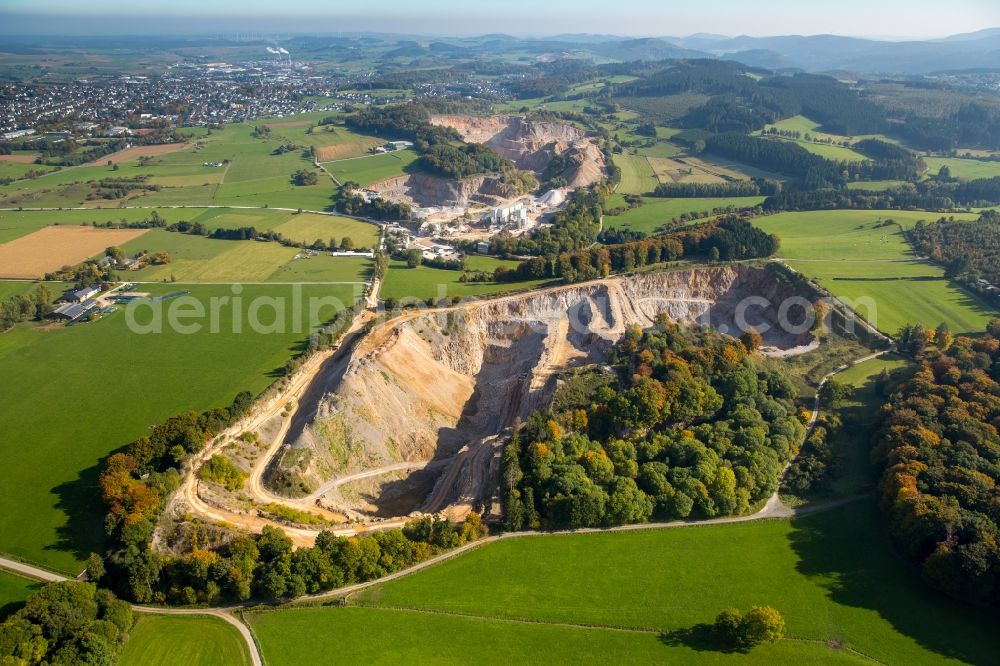 Brilon from the bird's eye view: Quarry to Aspeweg in Brilon in the state North Rhine-Westphalia