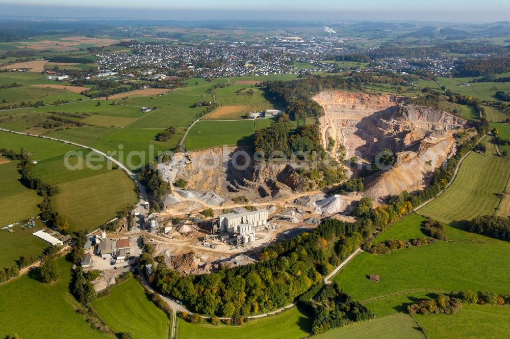 Aerial image Brilon - Quarry to Aspeweg in Brilon in the state North Rhine-Westphalia