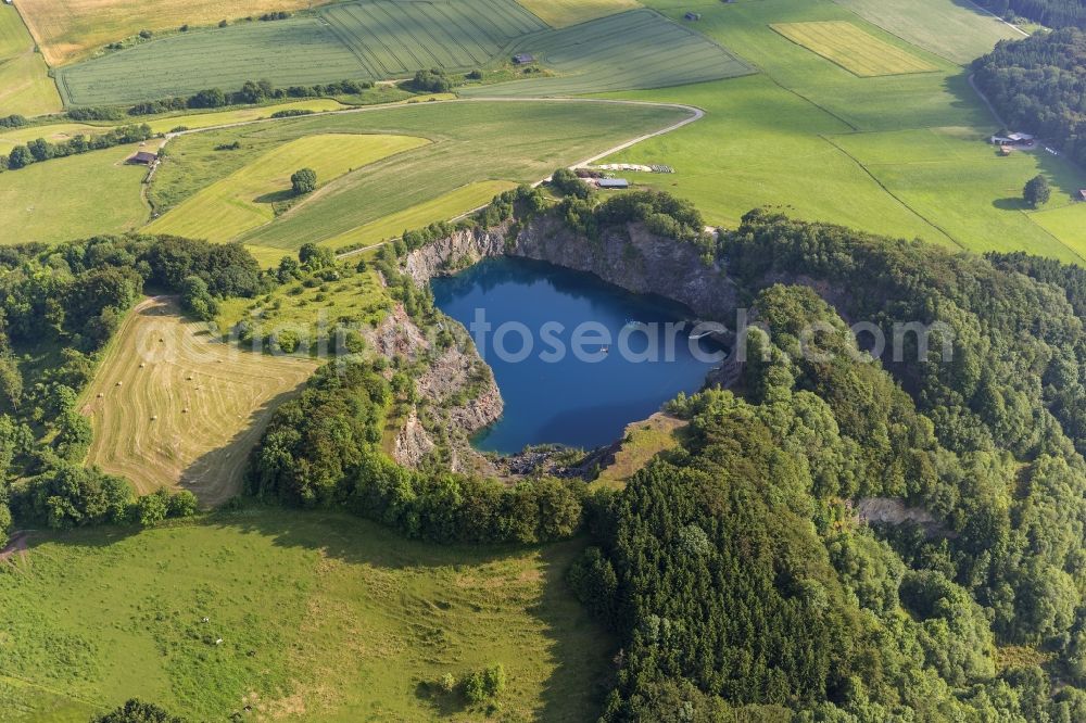 Aerial image Brilon Messinghausen - Blue mountain lake near the district Messinghausen of the city Brilon in the state of North Rhine-Westphalia