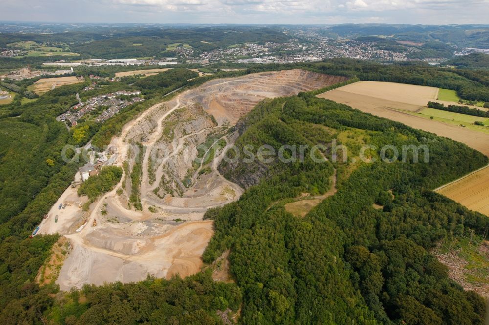 Hagen from above - View of the quarry Donnerkuhle in Hagen in the state North Rhine-Westphalia