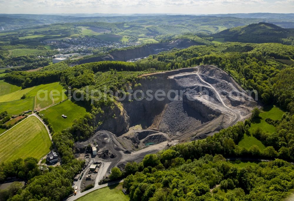 Aerial image Arnsberg - Quarry to Ebel in Arnsberg in the state North Rhine-Westphalia