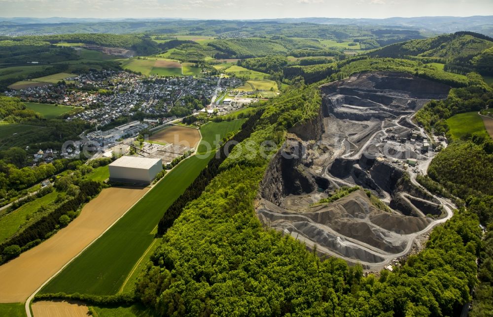 Arnsberg from above - Quarry to Ebel in Arnsberg in the state North Rhine-Westphalia