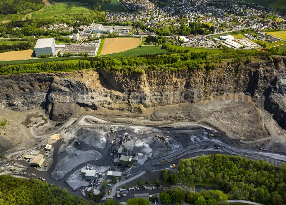 Aerial image Arnsberg - Quarry to Ebel in Arnsberg in the state North Rhine-Westphalia