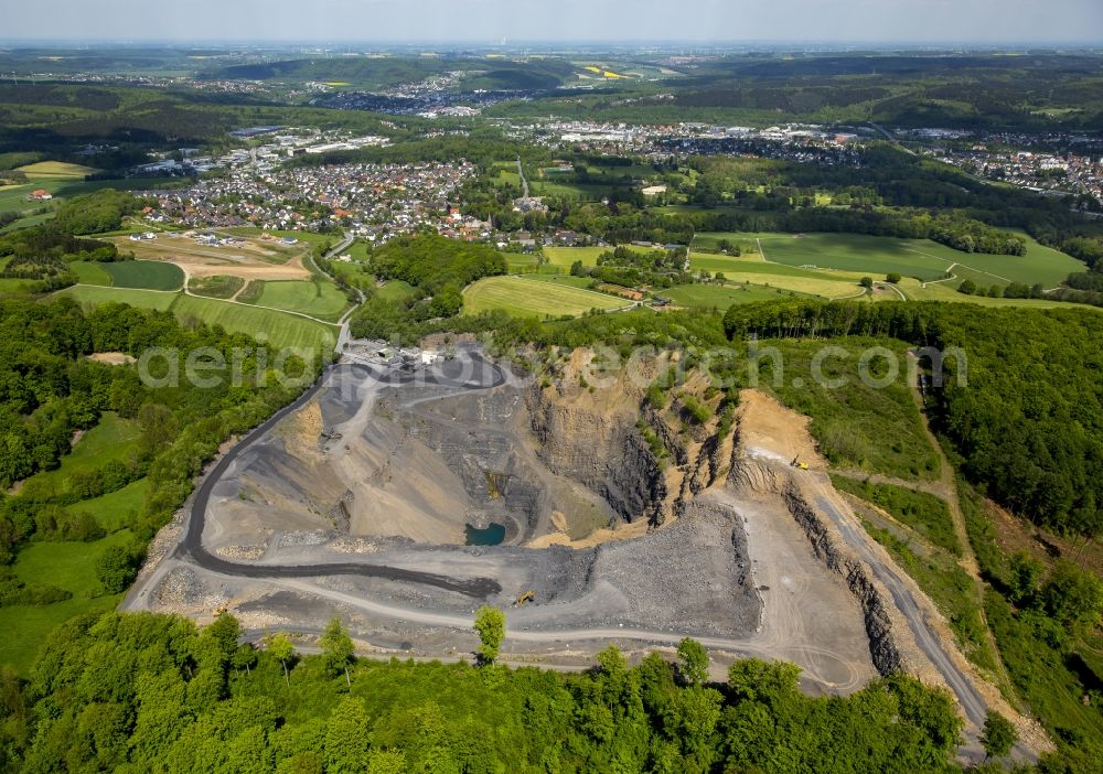 Aerial photograph Arnsberg - Quarry to Ebel in Arnsberg in the state North Rhine-Westphalia