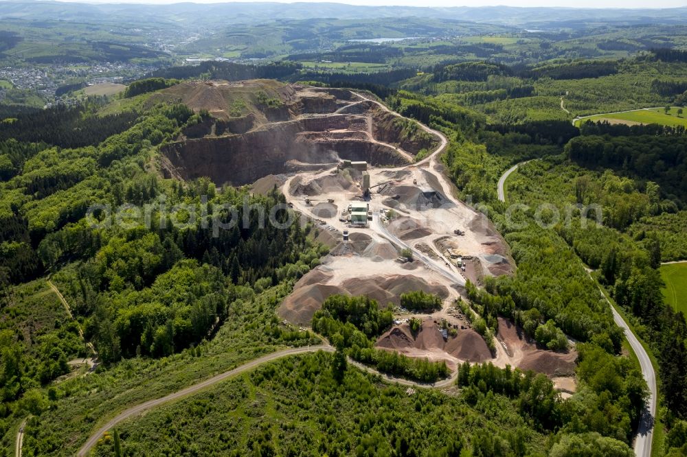 Arnsberg from above - Quarry to Ebel in Arnsberg in the state North Rhine-Westphalia