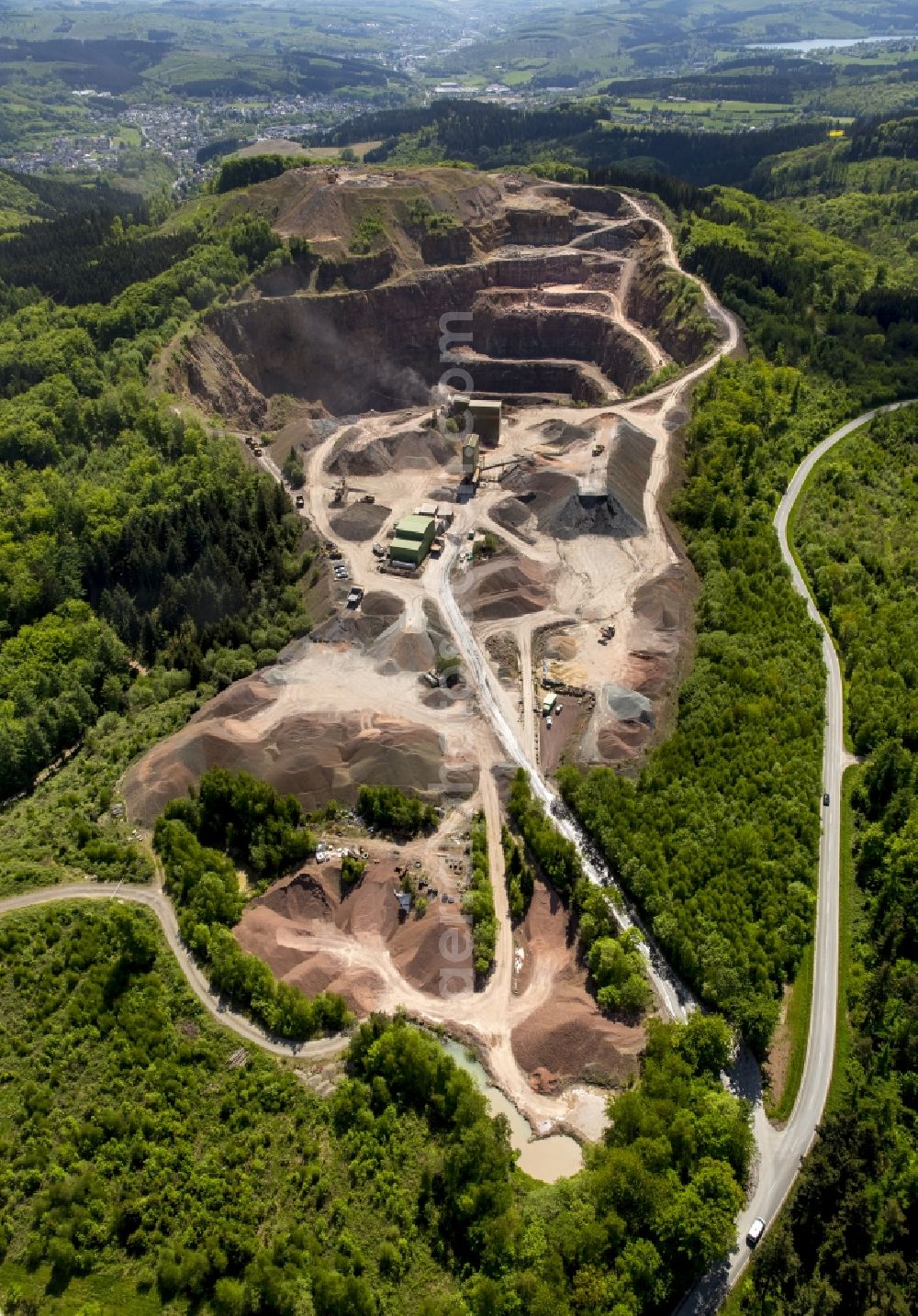 Arnsberg from the bird's eye view: Quarry to Ebel in Arnsberg in the state North Rhine-Westphalia