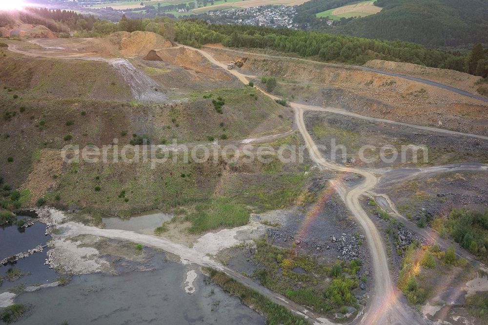 Enspel from the bird's eye view: Quarry Mountain Restricted in Enspel in the state Rhineland-Palatinate