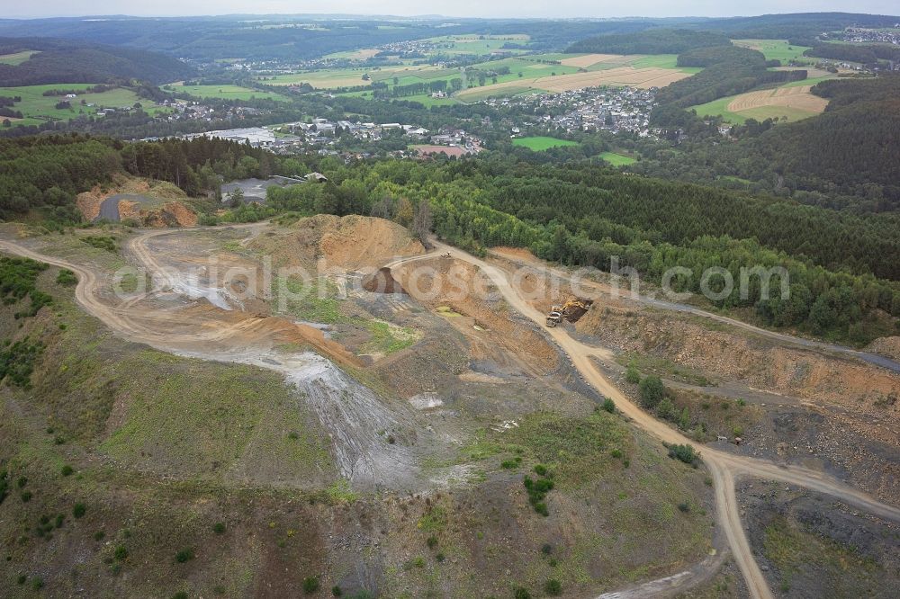 Aerial image Enspel - Quarry Mountain Restricted in Enspel in the state Rhineland-Palatinate