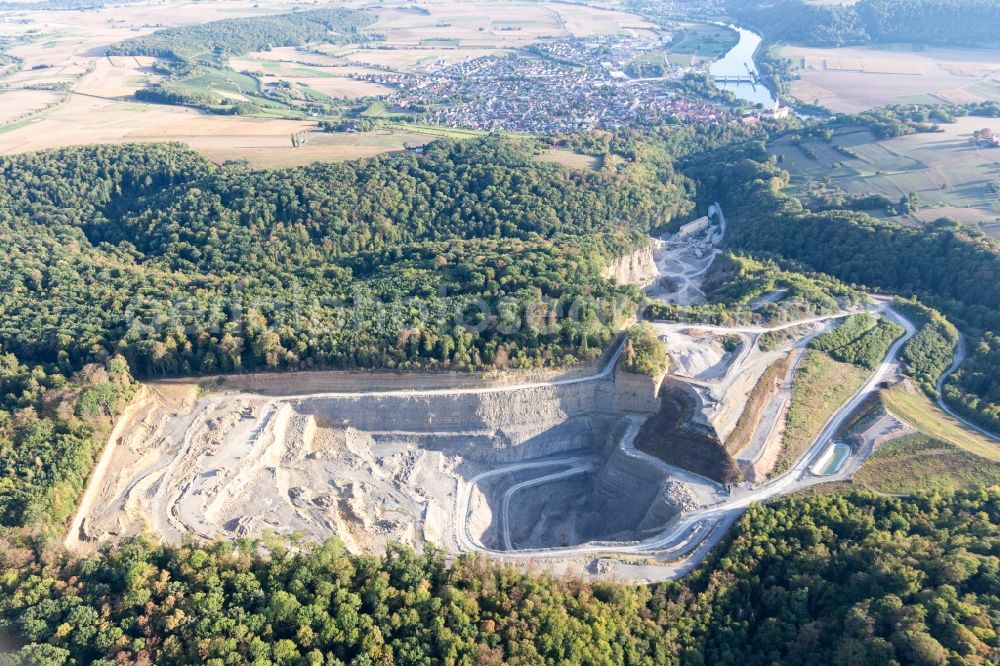 Aerial photograph Gundelsheim - Quarry in Gundelsheim in the state Baden-Wurttemberg, Germany