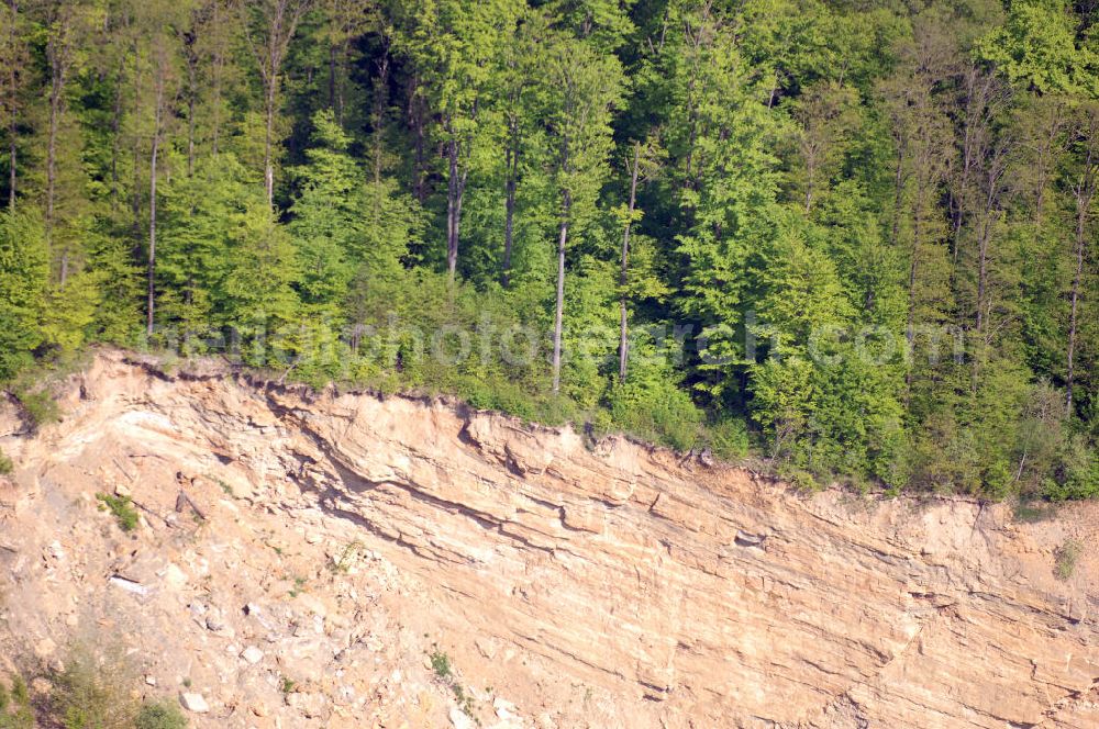 Aerial image Gundelsheim - Steinbruch der Gundelsheimer Marmorwerke. Der großflächige Steinbruch wird ständig erweitert und z. B. für Bodenplatten oder auch Fenstersimse in Innenbereichen abgebaut. Kontakt: Gundelsheimer Marmorwerk GmbH & Co KG, Solnhofer Bruch 9, 91807 Solnhofen, Tel.: +49(0)9145 601 400, Fax: +49(0)9145 601 444, Achim Walder: