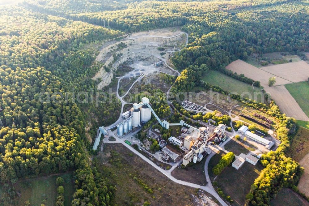 Aerial image Haßmersheim - Quarry in Hassmersheim in the state aden-Wurttemberg, Germany