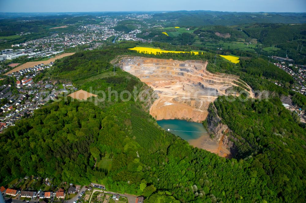 Aerial image Hagen - Quarry for the mining of Hohenlimburger Kalkwerke GmbH in the district Hohenlimburg in Hagen at Ruhrgebiet in the state North Rhine-Westphalia, Germany