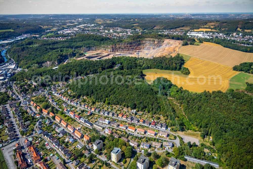 Hagen from above - Quarry for the mining of Hohenlimburger Kalkwerke GmbH in the district Hohenlimburg in Hagen in the state North Rhine-Westphalia, Germany