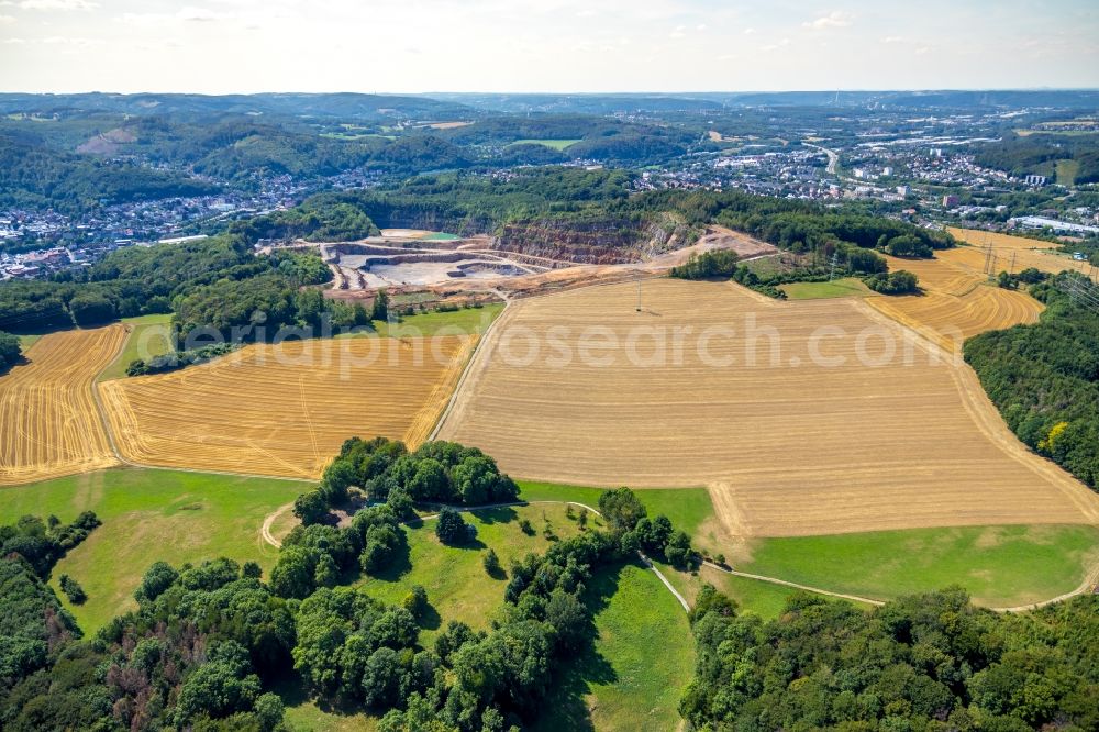 Aerial photograph Hagen - Quarry for the mining of Hohenlimburger Kalkwerke GmbH in the district Hohenlimburg in Hagen in the state North Rhine-Westphalia, Germany