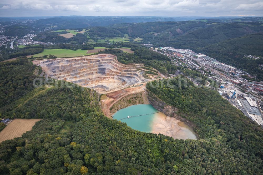 Aerial photograph Hagen - Quarry for the mining of Hohenlimburger Kalkwerke GmbH in the district Hohenlimburg in Hagen at Ruhrgebiet in the state North Rhine-Westphalia, Germany